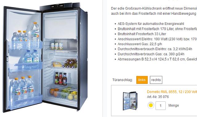 Kühlschrank fürs Selbstausbau-Wohnmobil 